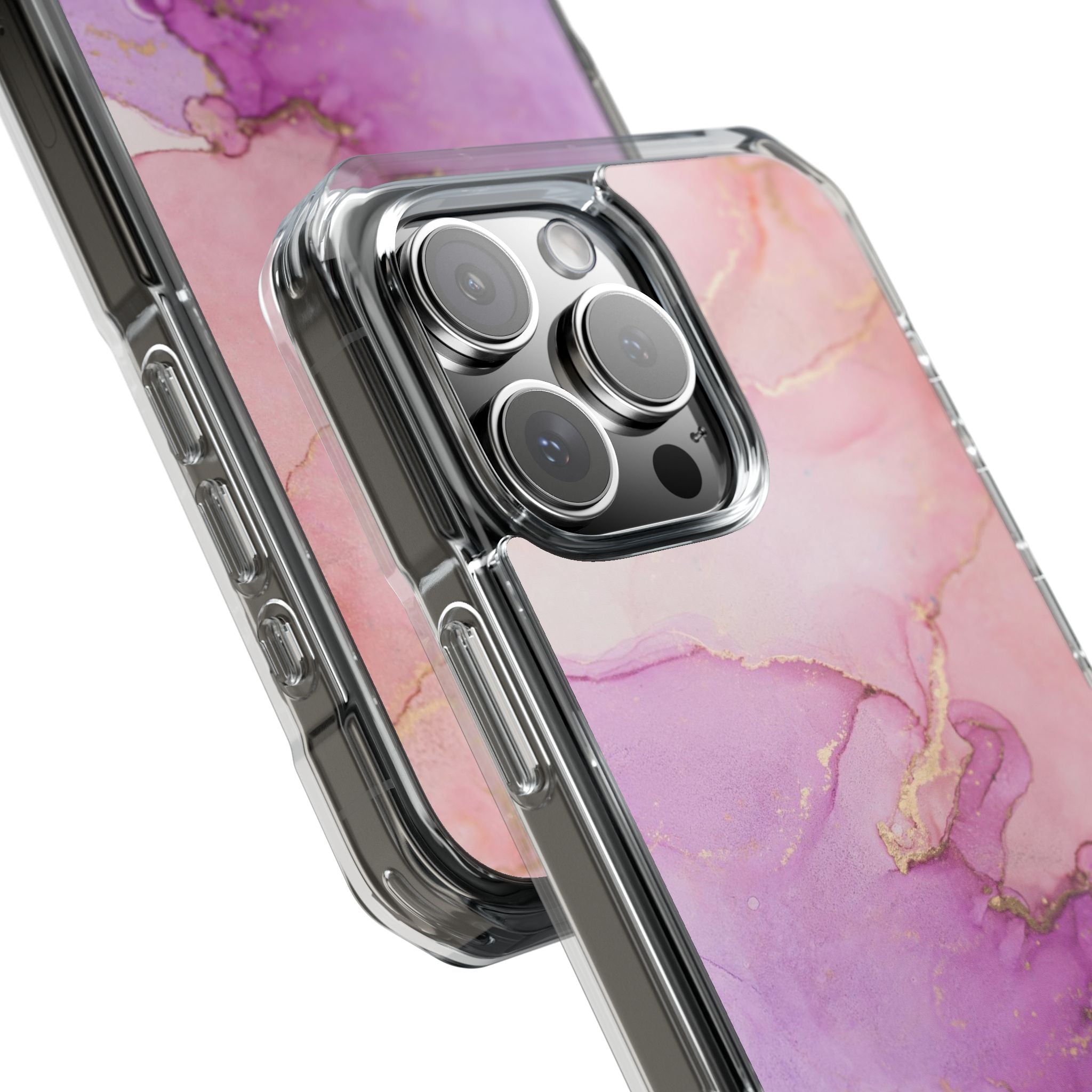 Pink Marble - Magnetic Clear Impact Case