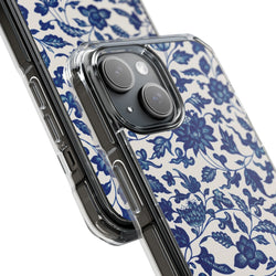 Image of Blue Flower - Magnetic Clear Impact Case