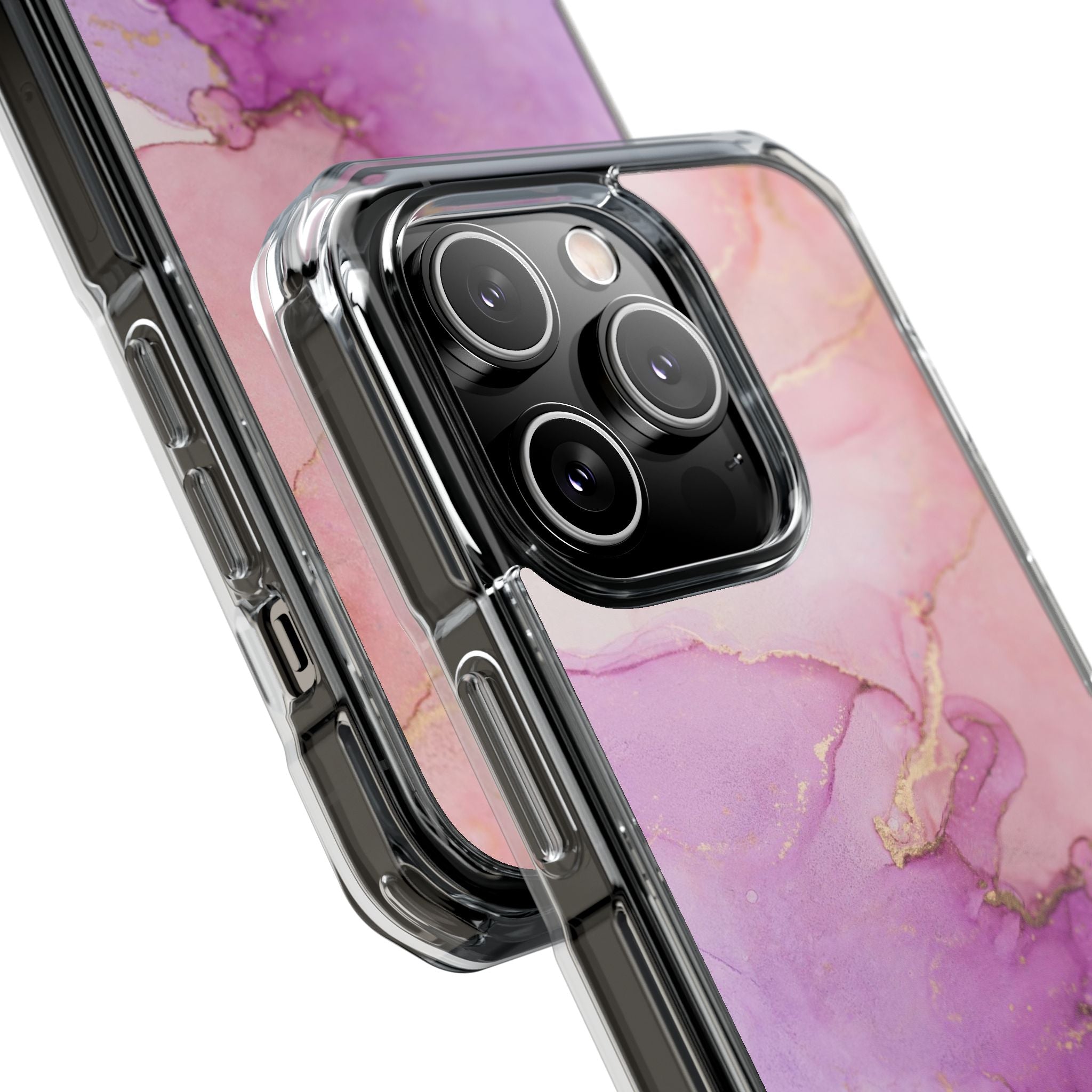 Pink Marble - Magnetic Clear Impact Case