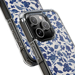 Image of Blue Flower - Magnetic Clear Impact Case