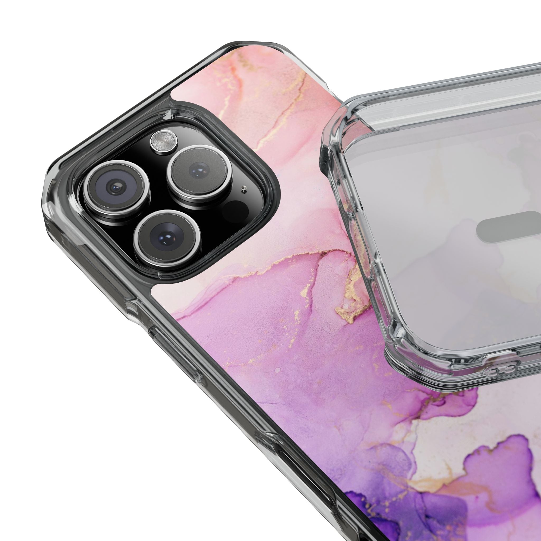 Pink Marble - Magnetic Clear Impact Case