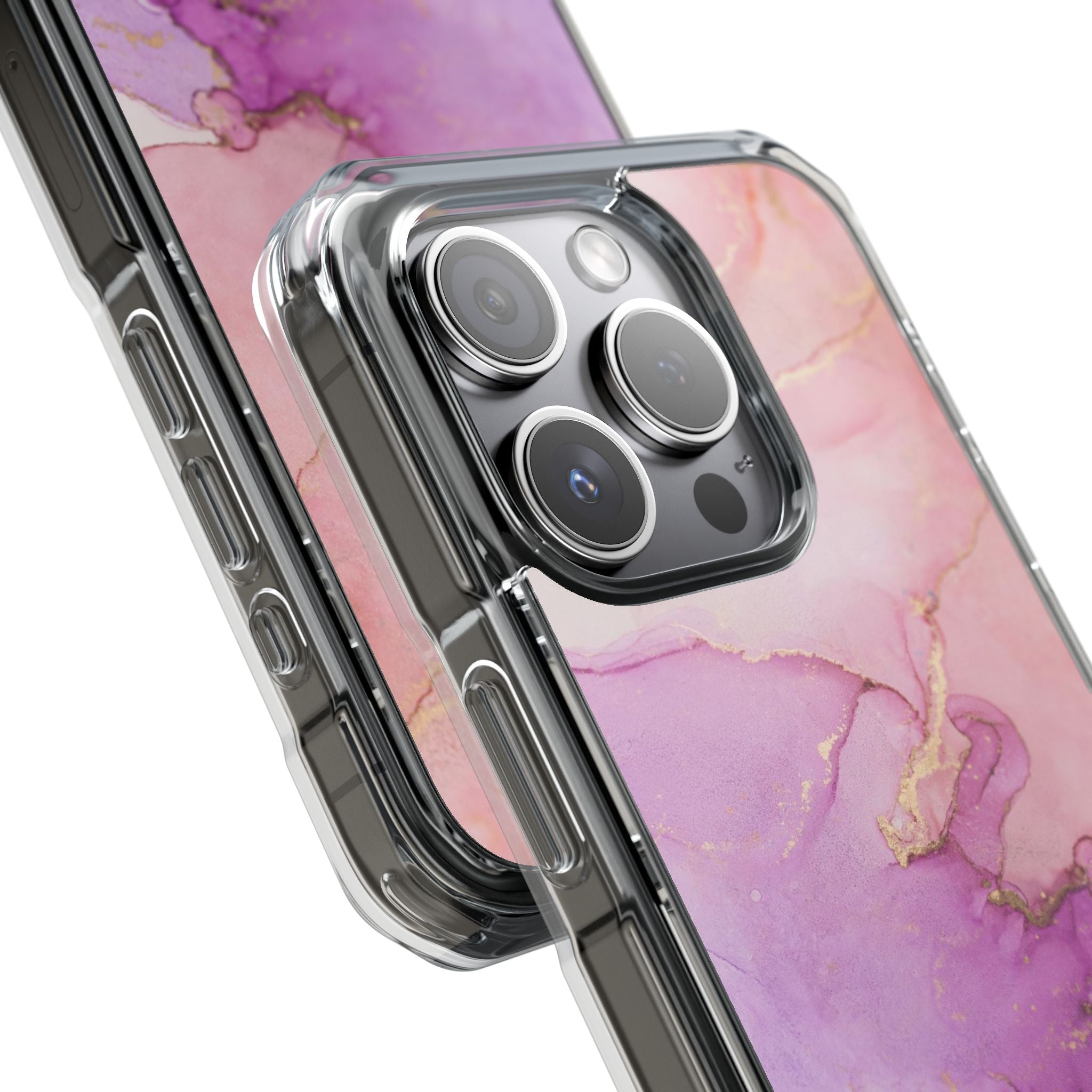 Pink Marble - Magnetic Clear Impact Case