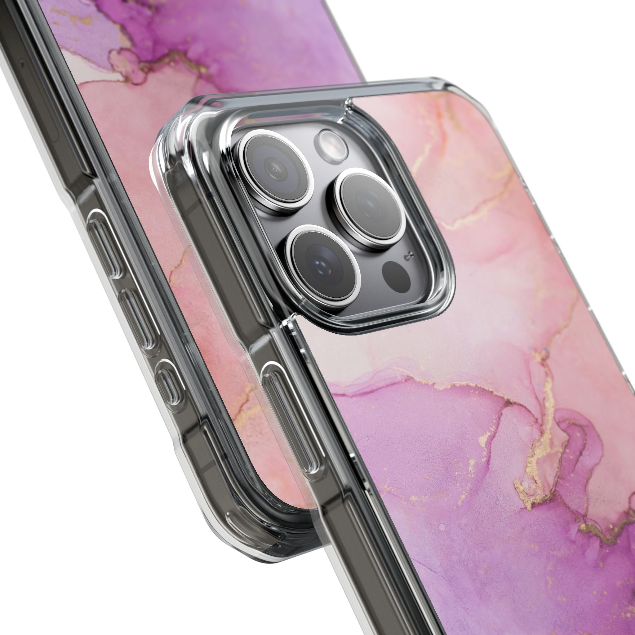 Pink Marble - Magnetic Clear Impact Case