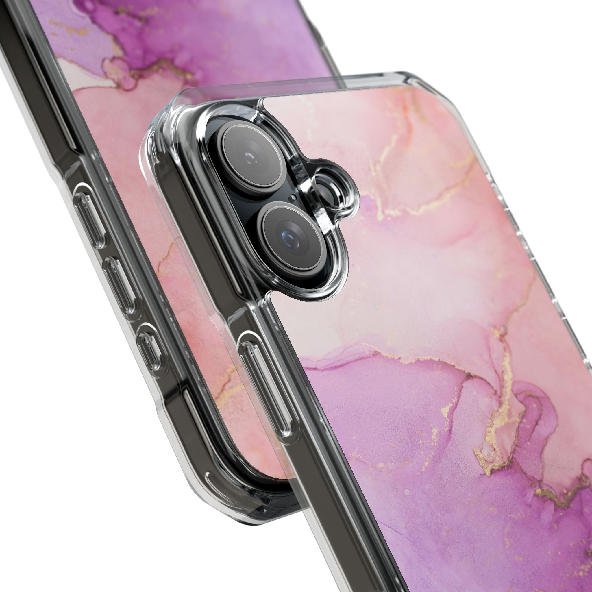 Pink Marble - Magnetic Clear Impact Case