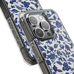 Image of Blue Flower - Magnetic Clear Impact Case