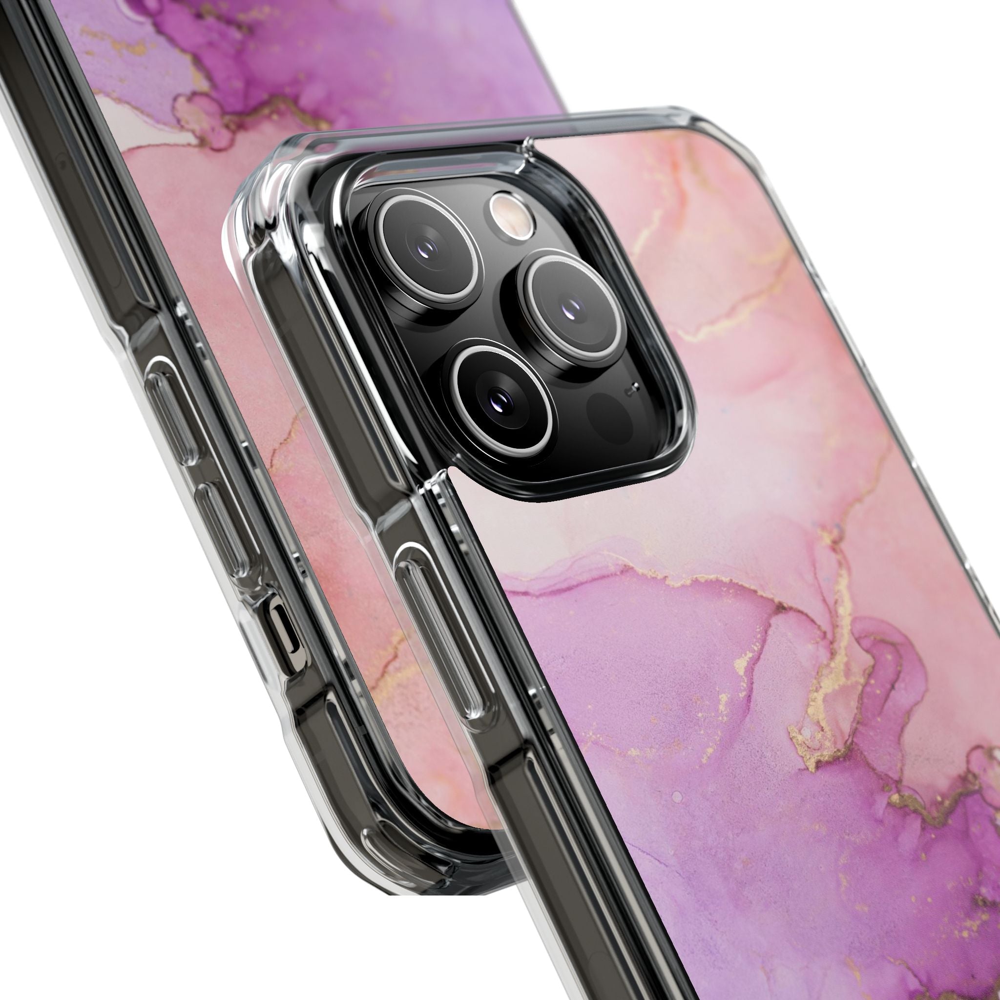 Pink Marble - Magnetic Clear Impact Case