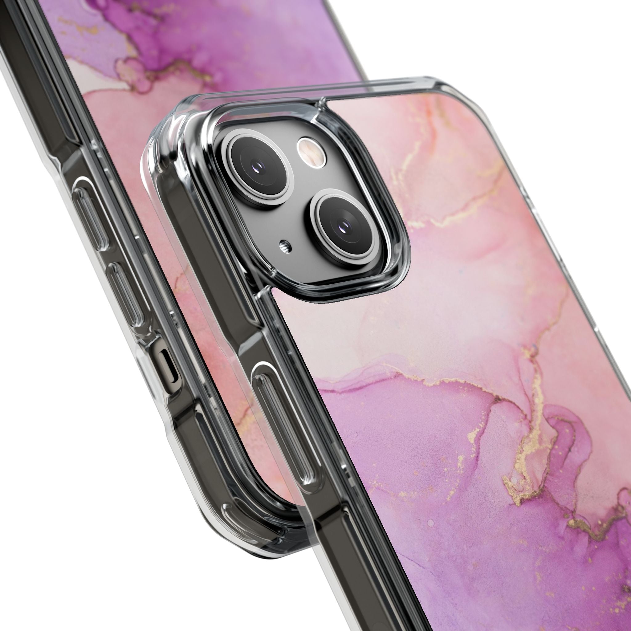 Pink Marble - Magnetic Clear Impact Case