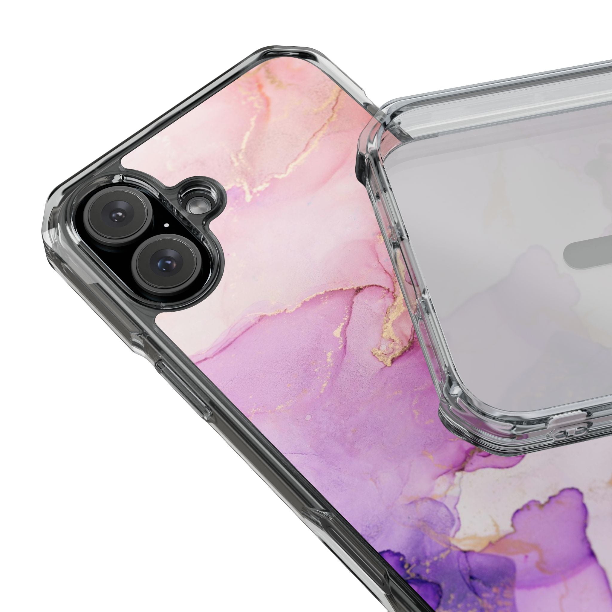 Pink Marble - Magnetic Clear Impact Case