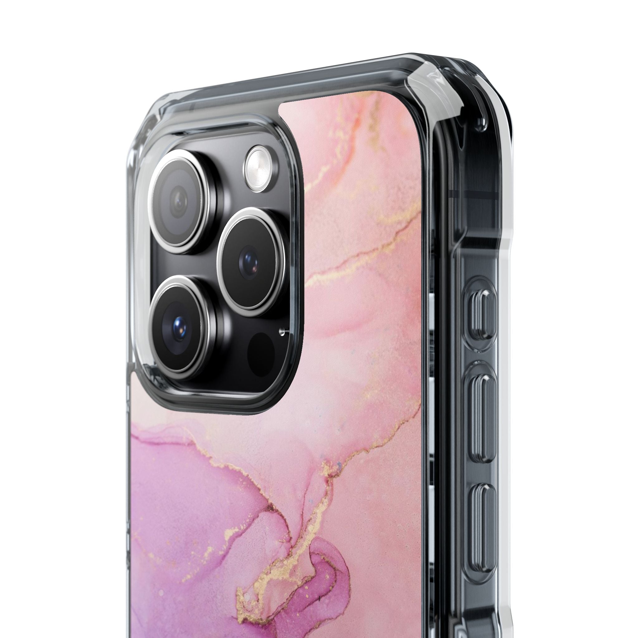 Pink Marble - Magnetic Clear Impact Case