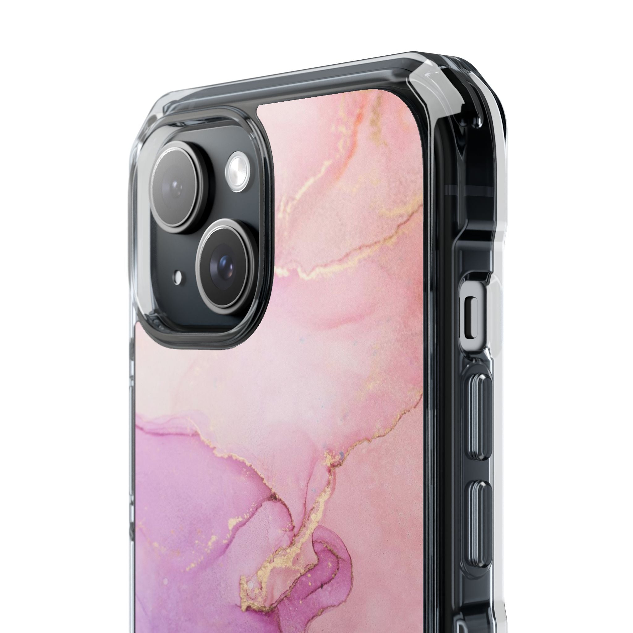 Pink Marble - Magnetic Clear Impact Case