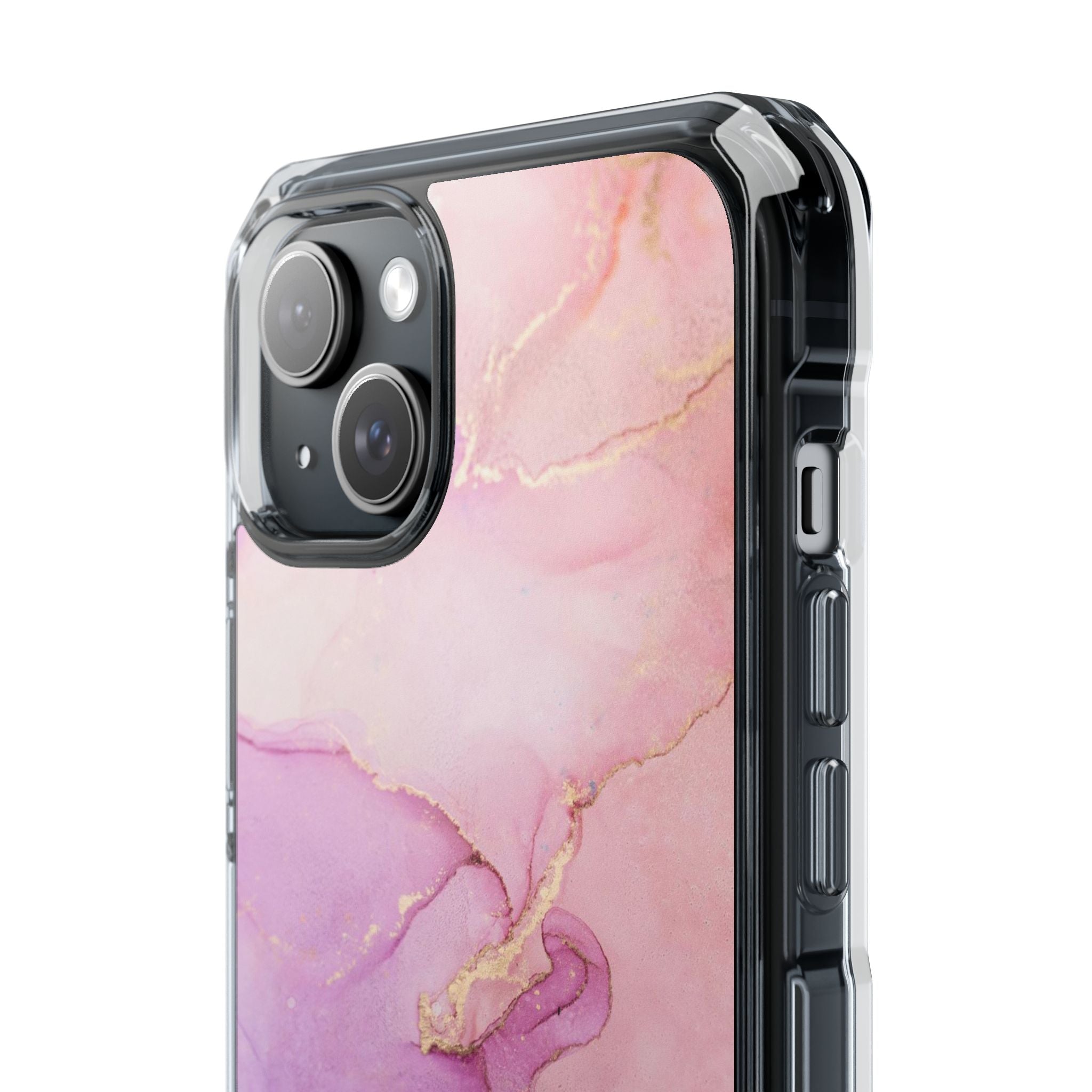 Pink Marble - Magnetic Clear Impact Case