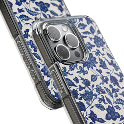 Image of Blue Flower - Magnetic Clear Impact Case