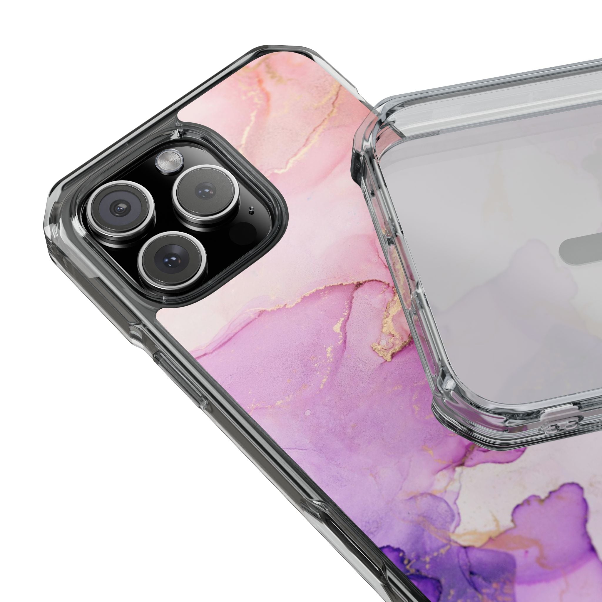 Pink Marble - Magnetic Clear Impact Case