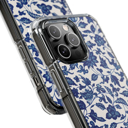 Image of Blue Flower - Magnetic Clear Impact Case