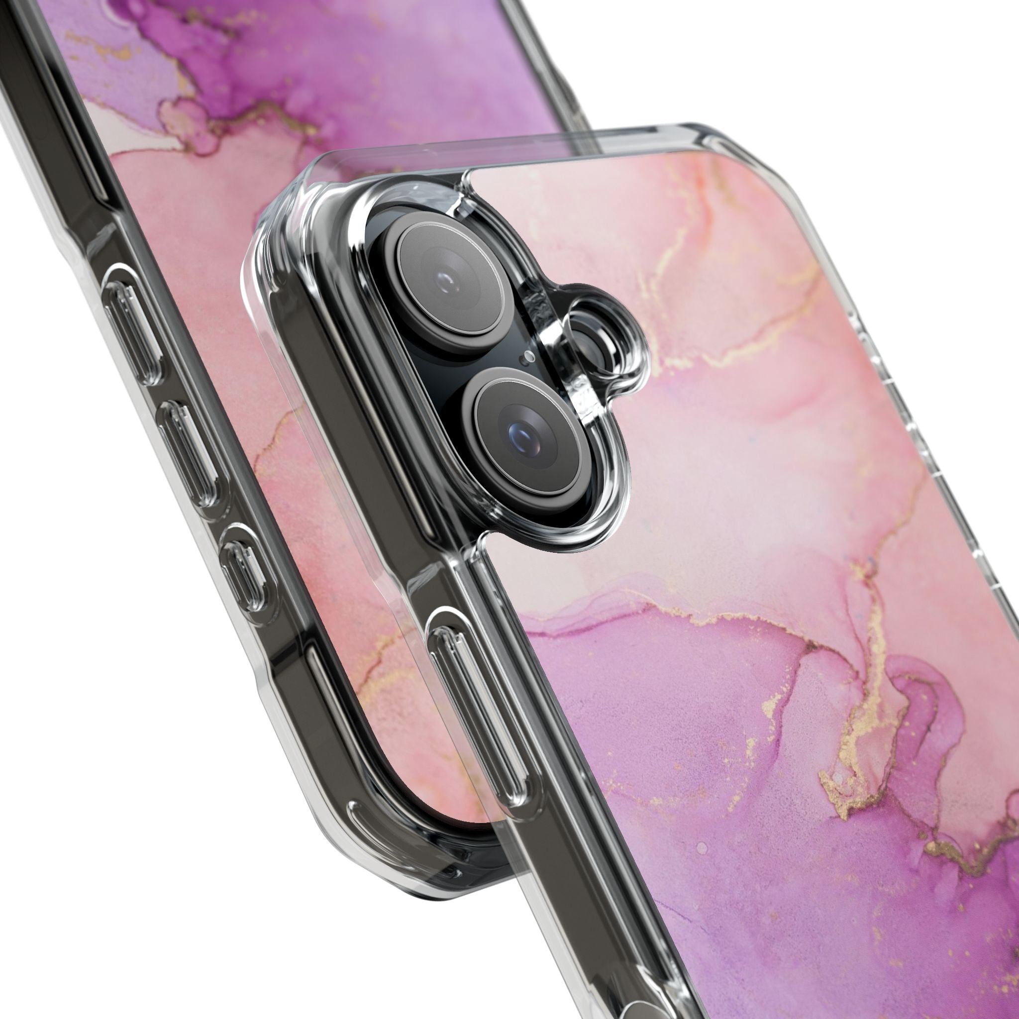 Pink Marble - Magnetic Clear Impact Case