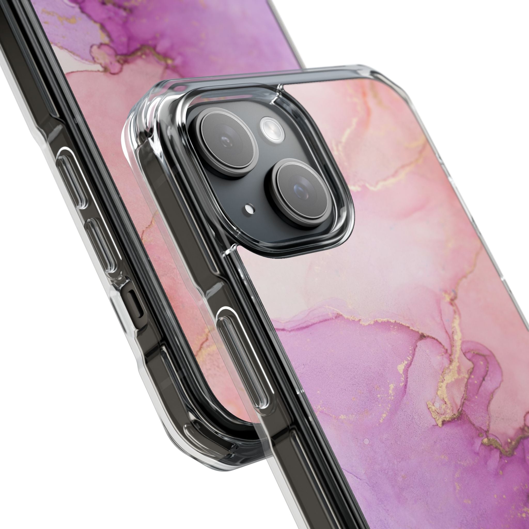 Pink Marble - Magnetic Clear Impact Case