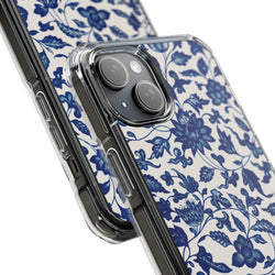 Image of Blue Flower - Magnetic Clear Impact Case