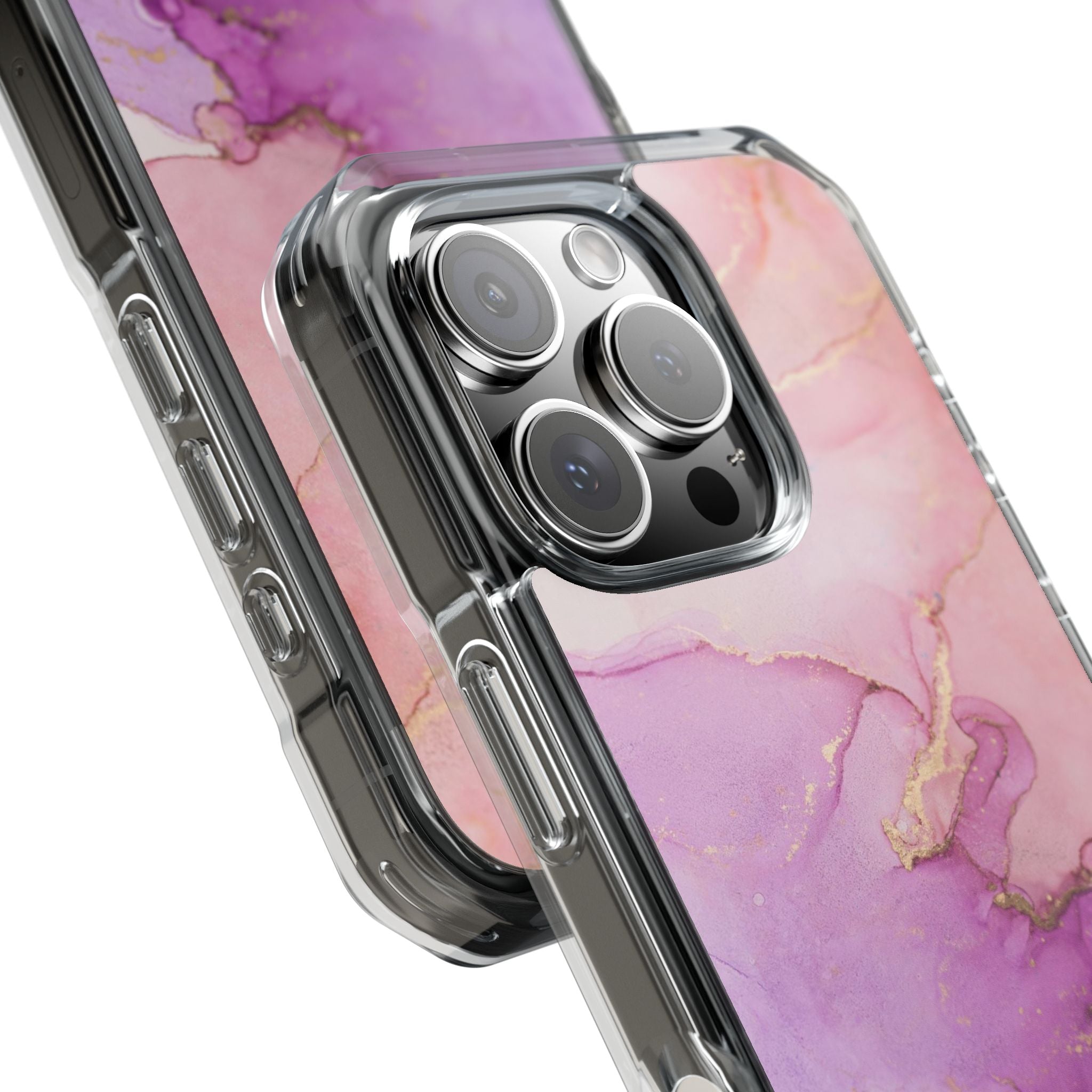 Pink Marble - Magnetic Clear Impact Case