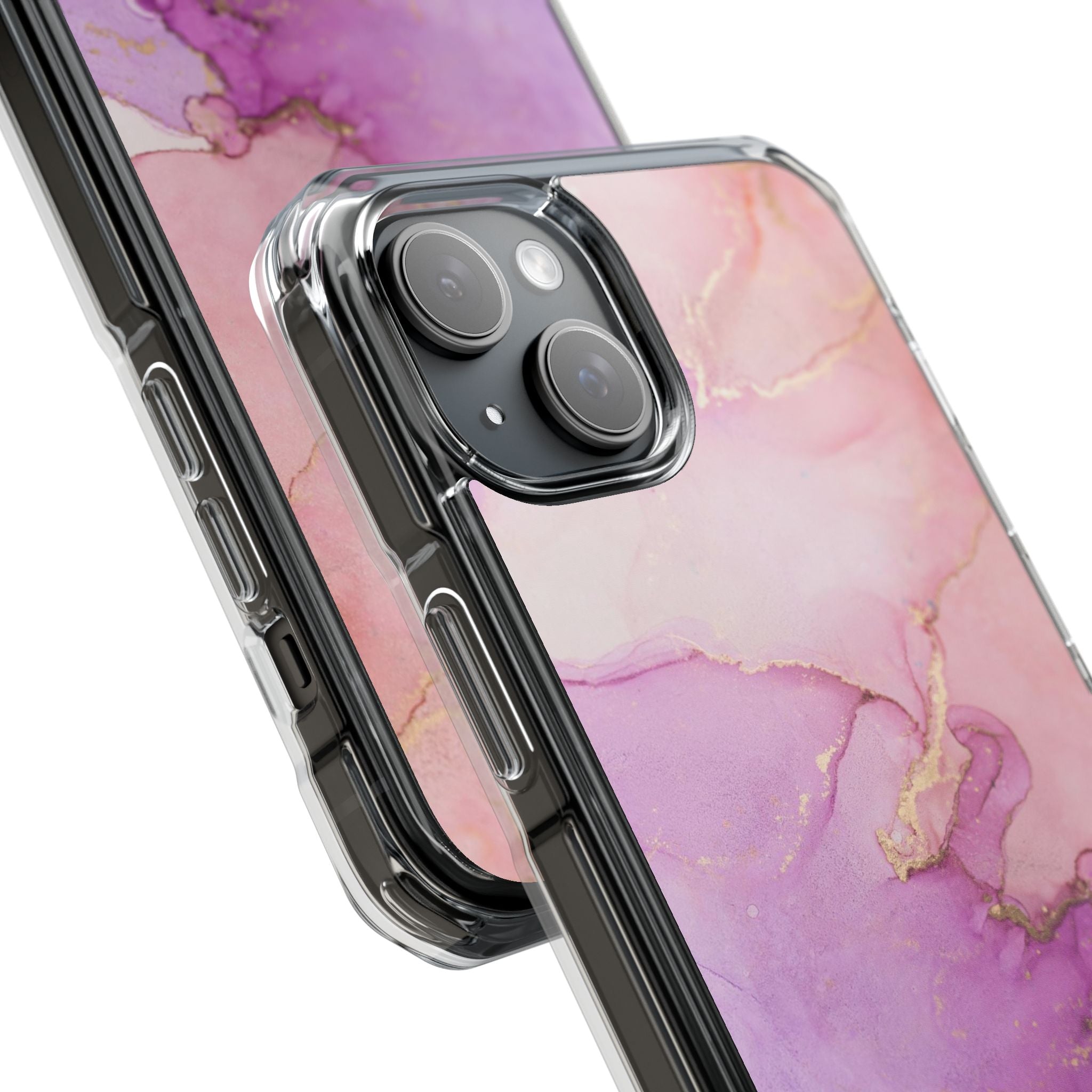 Pink Marble - Magnetic Clear Impact Case