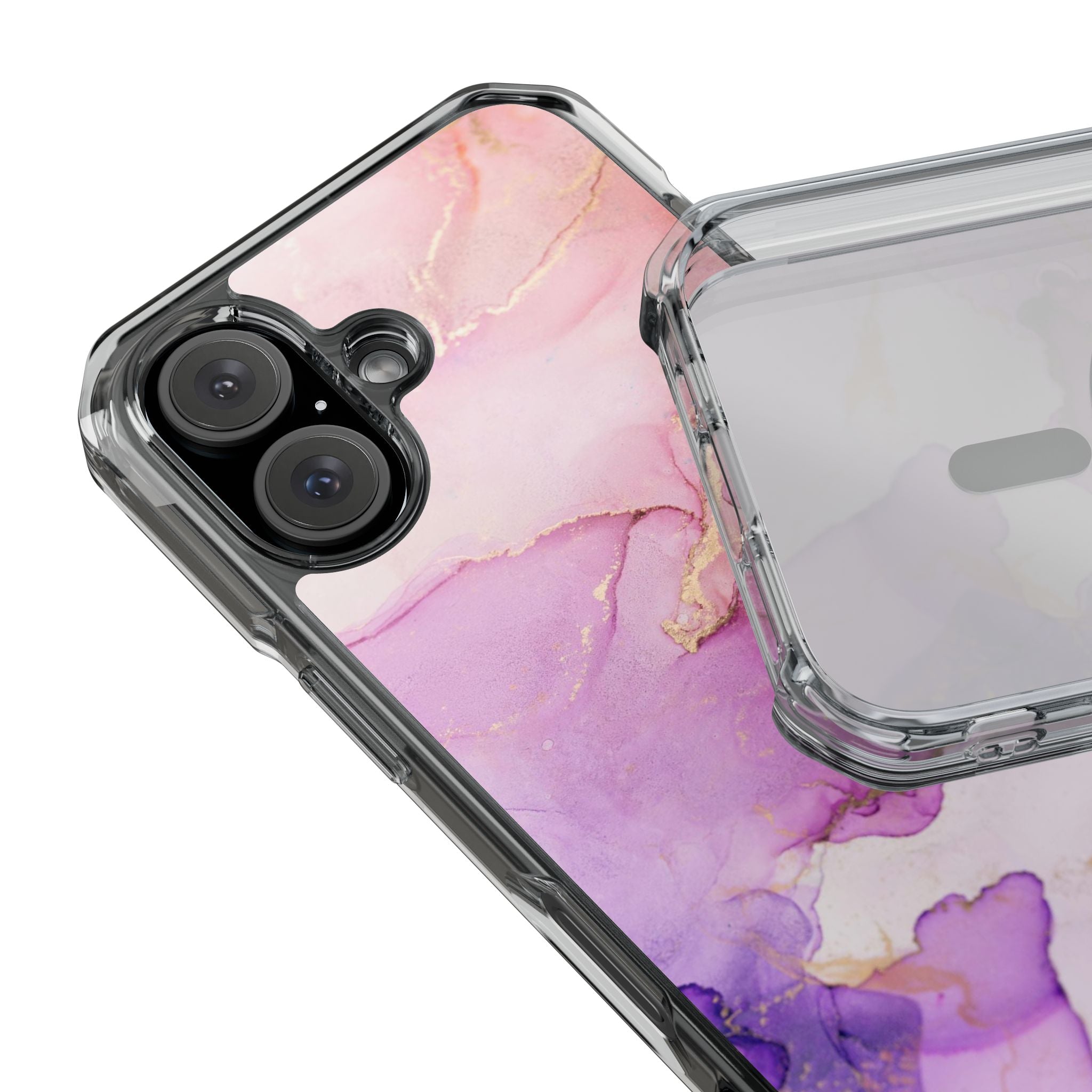 Pink Marble - Magnetic Clear Impact Case