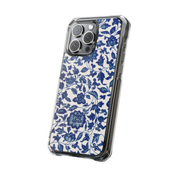 Image of Blue Flower - Magnetic Clear Impact Case